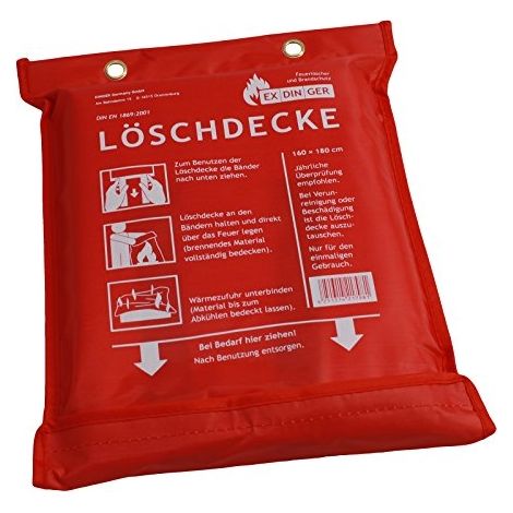 EXDINGER FEUERLÖSCHDECKE 160X180 CM GEMÄß DIN EN 1869:2001 (AUCH POUR FETTBRÄNDE) 4251314217981