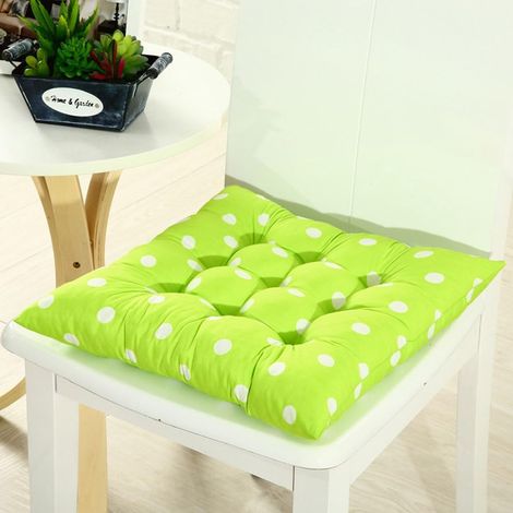 Garden Cushions with Ties, Comfortable Chair Pads, Indoor and Outdoor Floor Cushions, Polka Dot Kitchen Chair Cushions, 40x40cm (Set of 2, Green) (1/5)