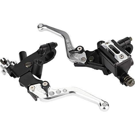 pour levier moto pour frein moto Modification de la Moto 7/8 "(22mm) de Levier de Frein et D'embrayage Hydraulique Universel, Paire Gauche et Droite de Réservoir D'huile en Métal, Adapté à la (1/5)