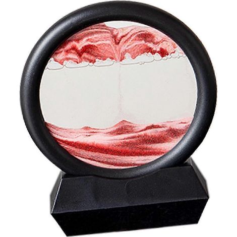 Kunstvolles Bild: Fließender Sand, Treibsandmalerei, Tischdekoration, künstlerische Landschaft, 3D-Sanduhr-Sandlandschaften für Bürodekoration-Red (1/5)