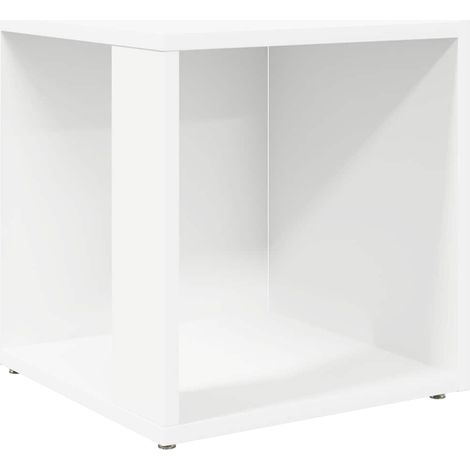 Maison Exclusive - Mesa auxiliar de madera contrachapada blanco 3 (1/5)