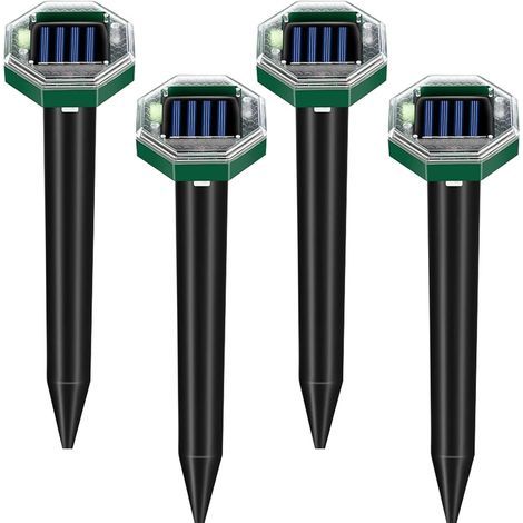 Répulsif Chat Ultrason, 4 pcs Répulsif pour Chats Solaire,Répulsif Chat Exterieur 360 °,pour Jardin, Chats Chiens Souris Ratons (1/4)