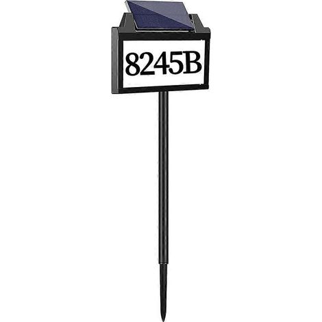 Panneau d'adresse solaire, numéros de maison pour l'extérieur, panneaux d'adresse lumineux LED rechargeables pour l'extérieur (1/5)