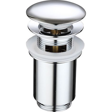 Bonde emergente para piscina de metal, tapón de desagüe para lavabo de baño con ranura, cromo, pequeño, plateado (1/5)
