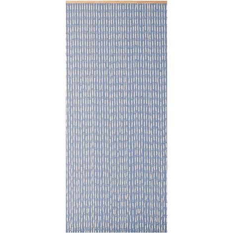 Rideau de porte torsade palme 90x200 cm – Matière : maïs naturel – 32 bandes – Pour séparation esthétique des espaces – Morel (1/5)