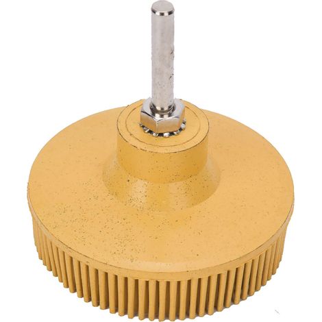 Brosse à disque pour perceuse électrique de 3 pouces, brosse en caoutchouc abrasif diamanté, brosse d'ébavurage, de polissage et de ponçage, jaune. (1/5)