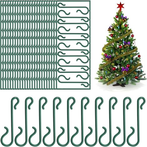 250 mini ganchos verdes para árboles de Navidad, guirnaldas y adornos festivos. (1/5)