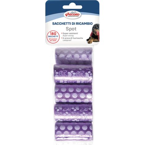 Viola - Sacs hygiéniques rechargeables pour chiens et chats modèle spot 9 rouleaux de 20 sacs chacun (1/2)