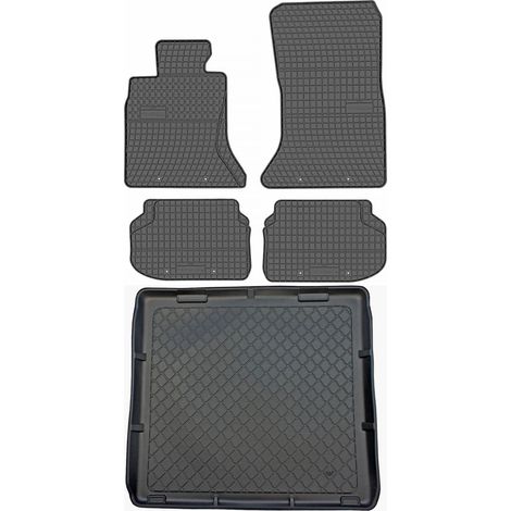 BMW Serie 5 F11 Familiar (junio de 2010 a 2013) - Juego de alfombrillas de goma para coche + alfombrilla para maletero.