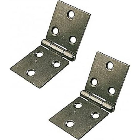 Merriway BH03847 Cerniera a Piastre Rovesciate, Naturale, 38mm, Set di 2 Pezzi (1/2)