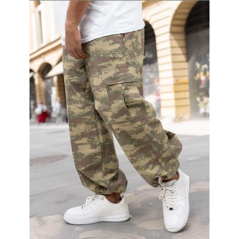Pantaloni cargo militari tattici da esterno Jigga Wear Rip-Stop da uomo, mimetici verdi, taglia 2XL (1/5)