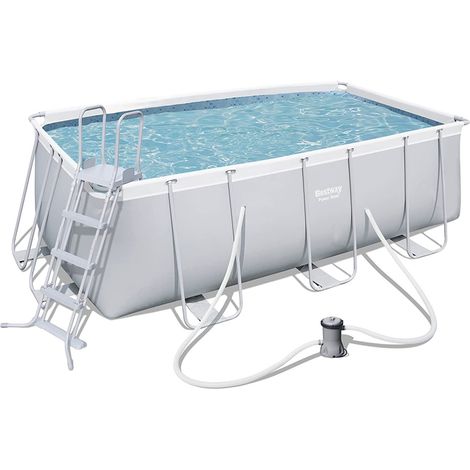 Piscina pvc rectangular 412x201x122cm cartucho 2006lt/h power steel BESTWAY