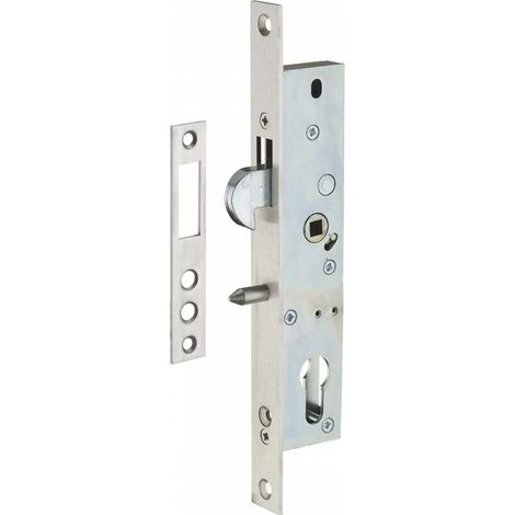 Thirard – Serrure multipoint encastrée à crochet pour porte coulissante – Axe 20mm – Têtière inox à bouts carrés – Verrouillage efficace