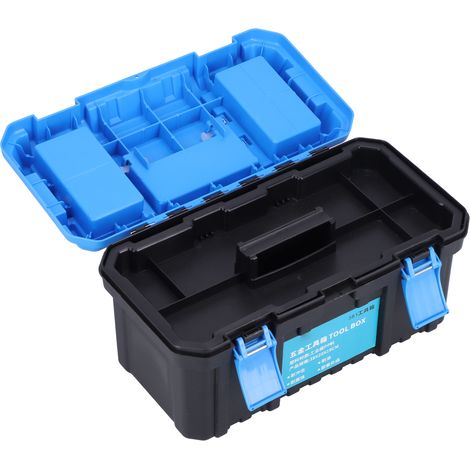 Boîte à outils en plastique PP, étui de rangement portable pour pièces de quincaillerie, double couche, valise d'électricien 381 Medium (1/5)