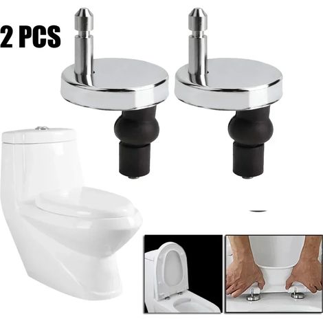 Paire de charnières de siège de toilette à fermeture douce et à dégagement rapide, robustes et adaptées aux accessoires de bidet. (1/5)