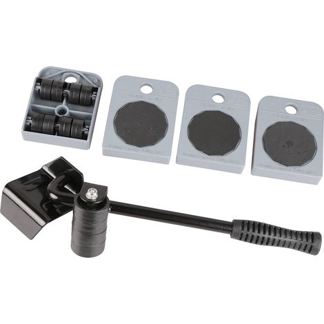 Hilka Tools 77255505 Rulli per elettrodomestici, nero/argento, set da 5 pezzi