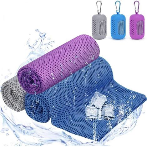 Lot de trois serviettes rafraîchissantes-microfibre-Rafraîchissement et séchage rapide pendant l'exercice