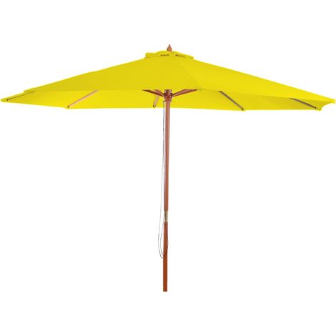 Sombrilla de jardín diámetro 3,5m amarillo poliéster y madera 7kg sin pie 040008009