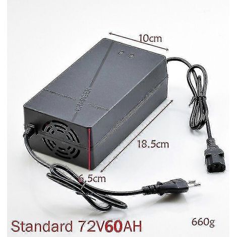 Chargeur intelligent pour batteries au plomb-acide 48 V, quads et karts (standard 72 V 60 Ah), 60 V, 72 V et 96 V, 50 Ah et 60 Ah, pour tricycles électriques, vélos, scooters (1/5)
