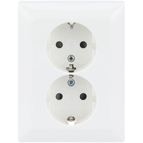 Busch-Jaeger Presa doppia SCHUKO® Copertura completa Safety+ senza espansore bianco alpino - Busch-balance® SI (202 EUJRB-914), 2TKA00003912