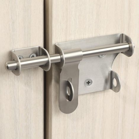 Verrou Porte Exterieur Coulissante à Bascule Boulon, Loquet de Porte Interieure Loquet Portail avec Vis, Brossé en Acier Inoxydable, 120MM (1/5)