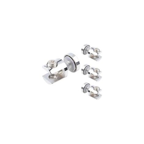 Soportes para estantes de vidrio de 4 piezas, abrazaderas para vidrio, abrazaderas cilíndricas para vidrio, soportes ajustables para vidrio de 5 a 10 mm - Crezuo