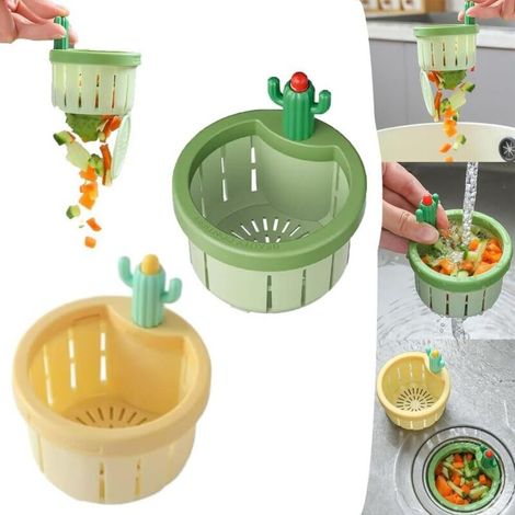 Set mit 2 kaktusförmigen Küchenspülen-Ablaufsieben – Automatischer Abflusskorb – Multifunktional – Für den Hausgebrauch (1/4)
