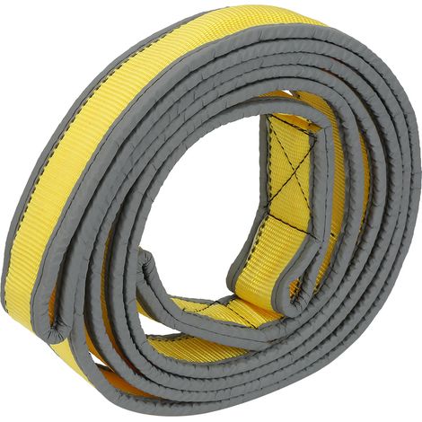 Câble de remorquage haute résistance de 8 tonnes pour remorques de voitures avec crochets en U (jaune-gris) (1/5)