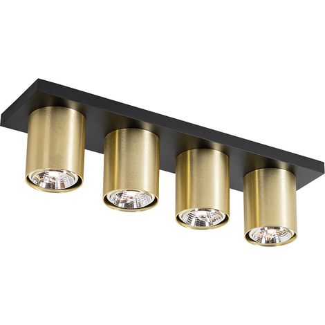 QAZQA Faretto tubo - Moderno - Alluminio - Oro/Nero - Oblungo Max. 4 x Watt