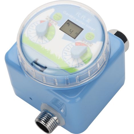 Programmateur d'arrosage automatique avec capteur de pluie, écran LCD, étanche, en plastique robuste bleu, pour jardin et pelouse, alimentation 9V (1/5)