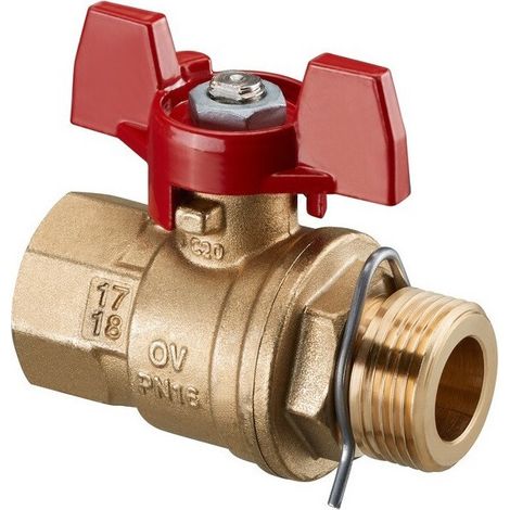 RUBINETTO A TS 3/4 MF PER REGUDIS W-HTU / W-HTF, MANIGLIA ROSSA
