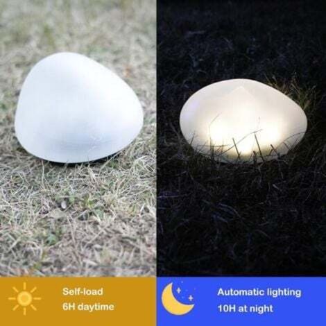Lampes solaires d'extérieur étanches en galets décoratifs, étanchéité IP65, pour jardin, terrasse, cour, chemin (mini galet, 3 pièce)Lumière Chaude (1/4)