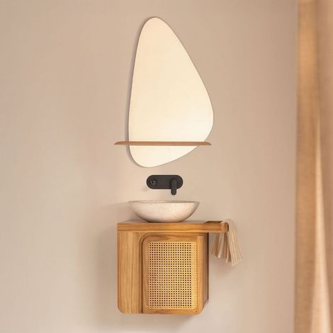 Conjunto de mueble de baño suspendido 60x40 cm en madera de teca Georgy SKLUM        (1/5)