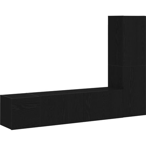 Maison Exclusive - Set mobile TV 4 pcs Rovere Nero 130,5 x 30 x 140 cm