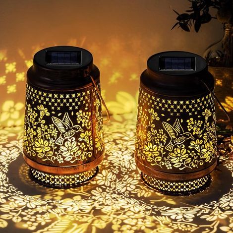 Lanterna solare per esterni, lanterna da giardino, impermeabile IP65, lampada solare per giardino, area esterna, tavolo, patio, balcone, campeggio, cortile (1/5)