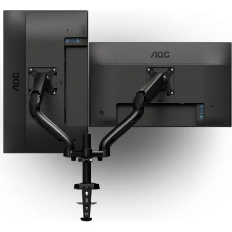 AOC AD110D0 Dual Arm 68,6 cm (27") Abrazadera/Atornillado Negro