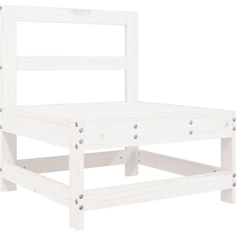Maison Exclusive - Garten-Mittelsofa Weiß Massivholz Kiefer