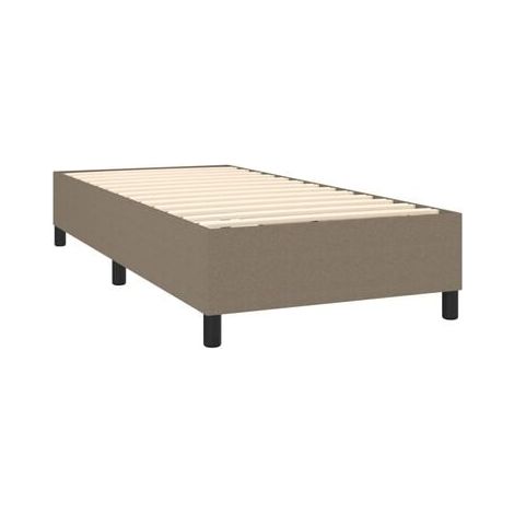 Sommier, matelas et éclairage LED style Snowco, couleur taupe, 80 × 200 cm, tissu, tissu doux et respirant, éclairage led d’ambiance, idéal chambre à coucher, style moderne, montage simple (1/5)