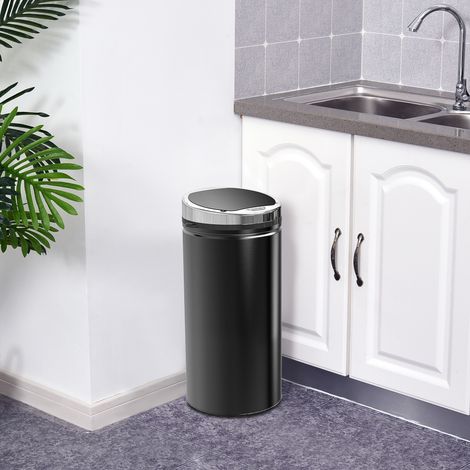 Poubelle à capteur 42 L, poubelle automatique en acier inoxydable avec capteur infrarouge, pour la cuisine et la salle à manger.