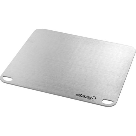 Gi.Metal Amica Kochplatte aus Edelstahl 40x35 cm (1/2)