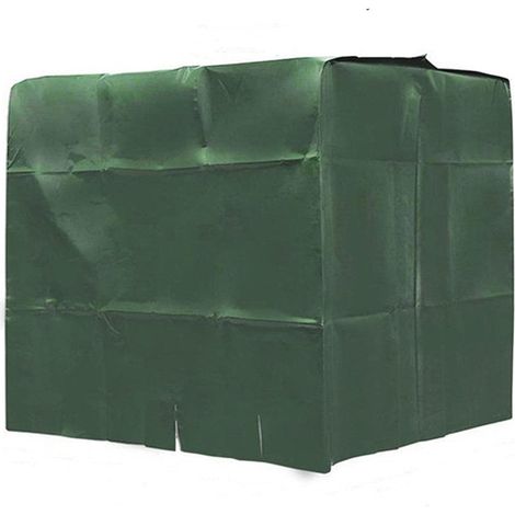 Housse de protection pour réservoir d'eau - Housse étanche à l'eau et à la poussière pour conteneur IBC - Protection UV - Housse en tissu Oxford pour une protection solaire extérieure - 1000 L - Verte (1/4)