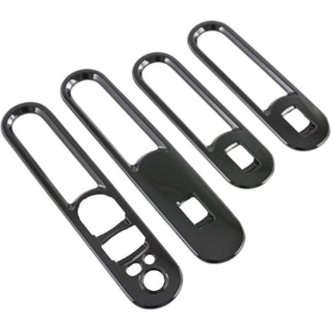 Glänzend schwarze Abdeckung für den Fensterheberschalter an der Türarmlehne des AquaForge-Automobils (Modelljahr 2022). (1/5)