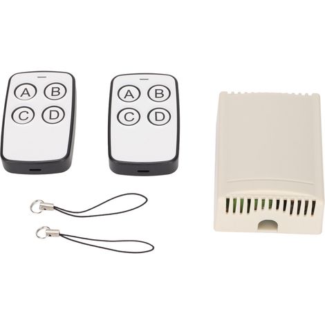 4-Tasten-Fernbedienung (12 V) mit 433-MHz-Code-Lernfunktion und 4 Relaisempfängern – Schwarz