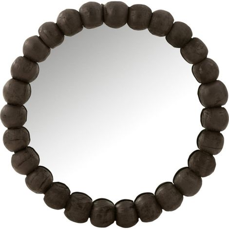 Miroir Mural en Bois "Boules" 80cm Noir (1/3)