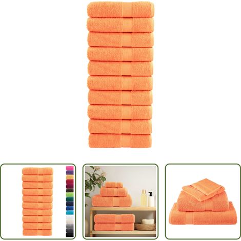Duschhandtuch - Premium-Duschtücher SOLUND 10 Stk. Orange 70x140 cm 600 g/m² (1/5)