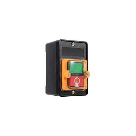 Interruptor de botón pulsador, AC220V/380V 10A, resistente al agua, monofásico/trifásico, control de potencia, botón de encendido/apagado con carcasa, interruptor para máquina.