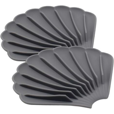 QORVA-Support Multifonctionnel pour Égouttoir À Vaisselle Égouttoir Automatique pour Cuisine Salle De Bain sans Base Facile À Nettoyer Lot De 2 (1/5)