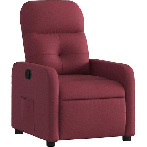 Fauteuil inclinable en tissu rouge bordeaux (1/5)