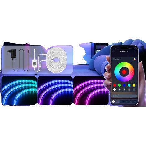 LED Neon Seillichter, App-gesteuert, Flexible Installation, 20m, 220V-240V EU-Stecker-b (1/2)