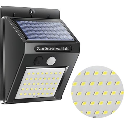 Lampada solare a LED con sensore di movimento e crepuscolare, 40 LED, impermeabile, per giardino e parete. (1/5)